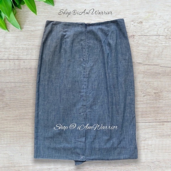 J.Crew NWT chambray pencil skirt with side ruffle *shop@iamwarrior - Picture 4 of 9